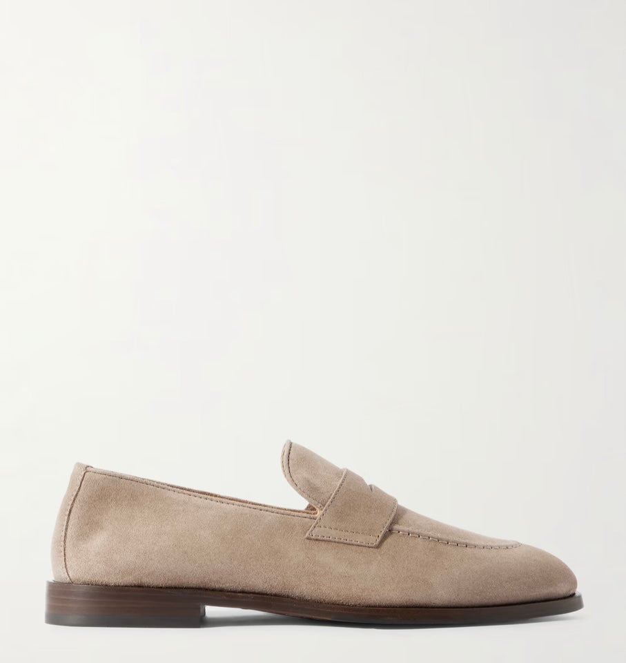 BRUNELLO CUCCINELLI Penny Loafers Beige Suede