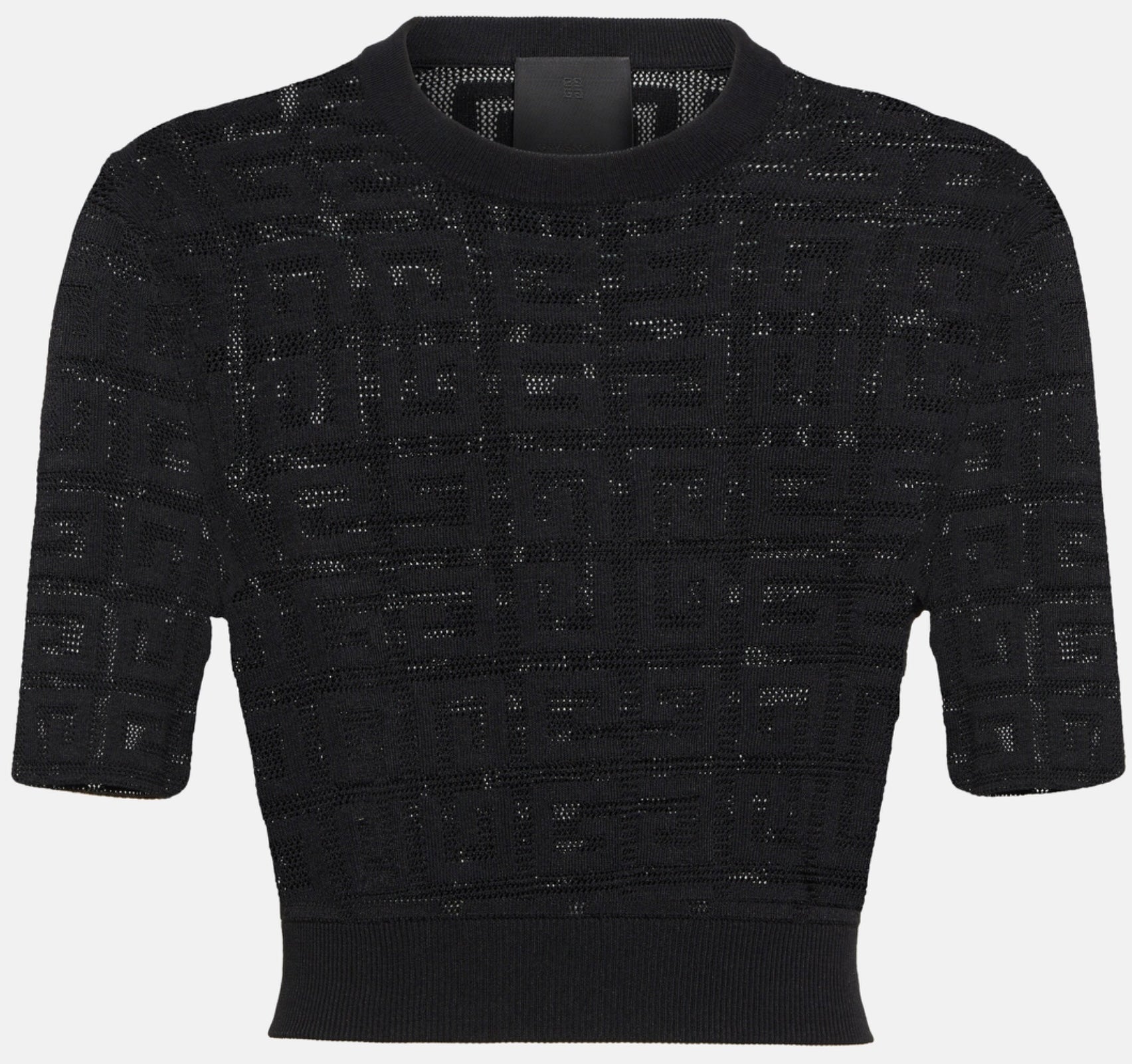 GIVENCHY Logo Jacquard Black Cropped Top