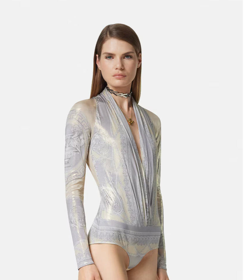 VERSACE LA COUPE DES DIEUX DRAPED BODYSUIT Tg40