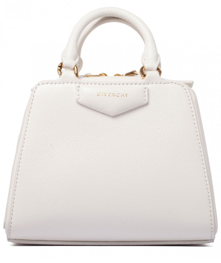 GIVENCHY Nano Antigona Cube Leather Crossbody Bag ivory