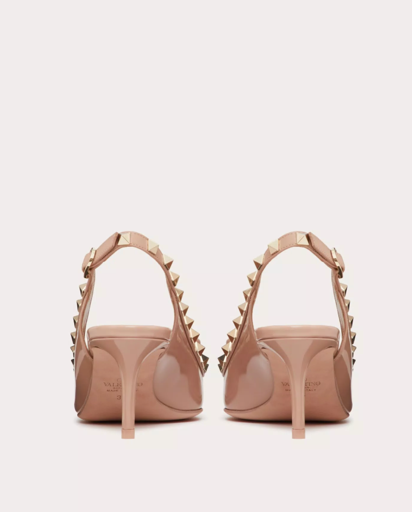 ROCKSTUD BOW SLINGBACK PATENT LEATHER PUMP 60MM  - Valentino Garavani