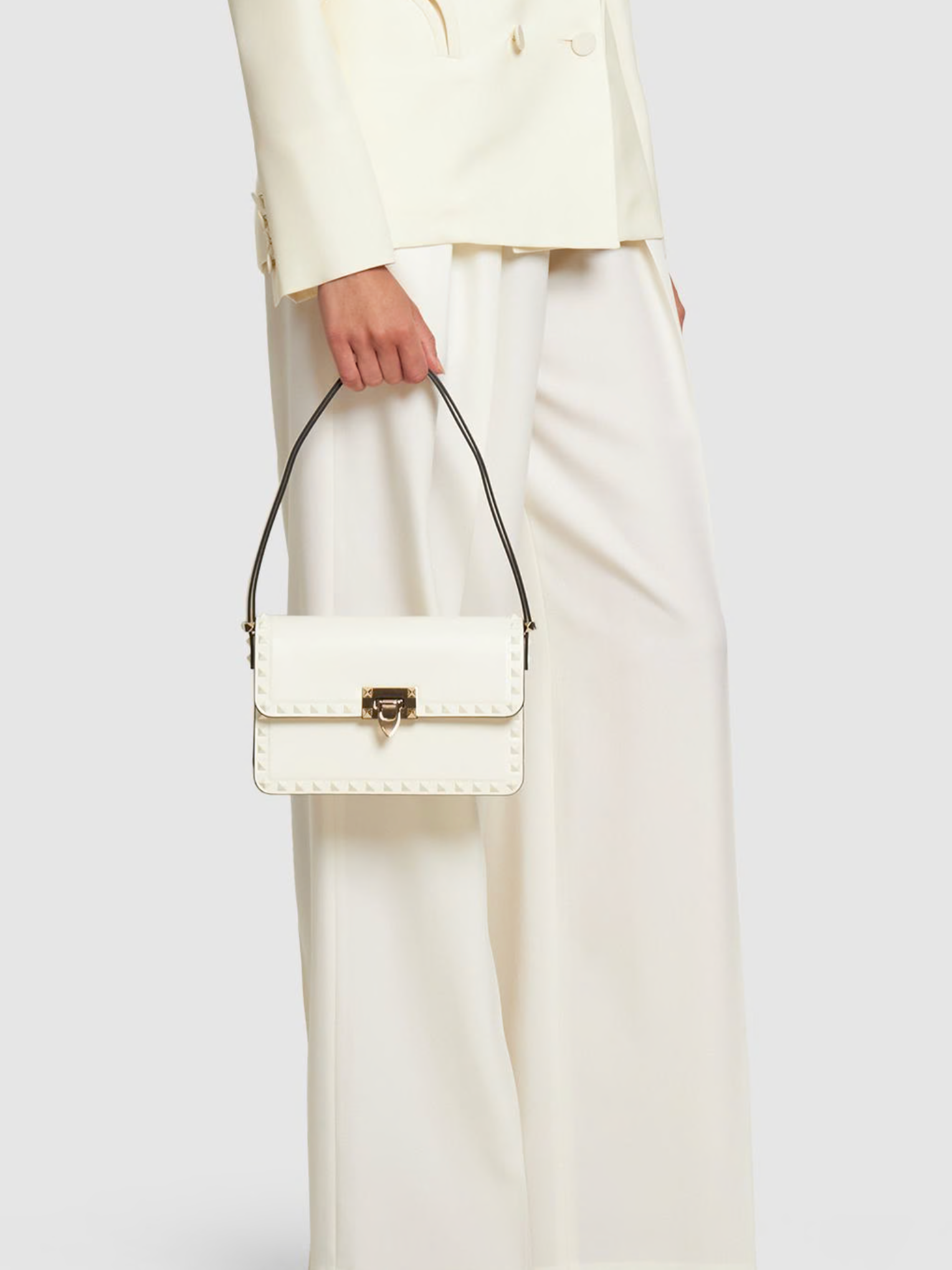 Valentino Rockstud E/W Avorio Liscio