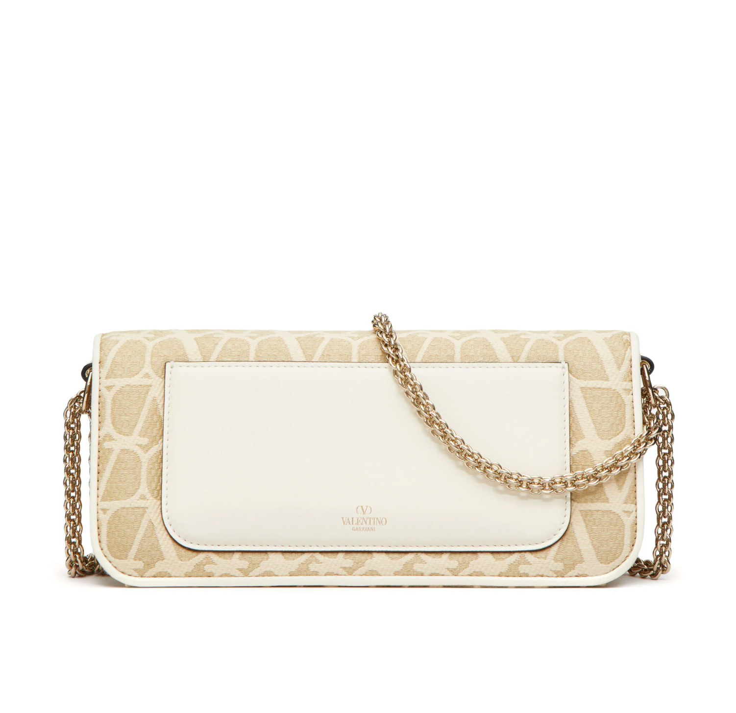 VALENTINO GARAVANI LOCÒ TOILE ICONOGRAPHE SHOULDER BAG Natural/Ivory
