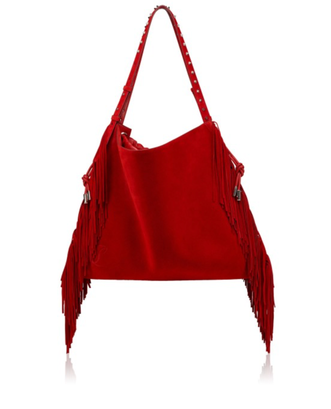 Christian Louboutin - BAGGY - Red Tote Bag - REVERSED CALF LEATHER - FEVER