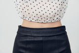Leather Ankle Crop Stretch Cigarette Pants