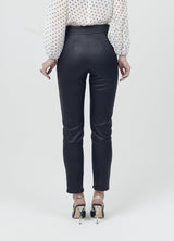 Leather Ankle Crop Stretch Cigarette Pants