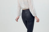Leather Ankle Crop Stretch Cigarette Pants