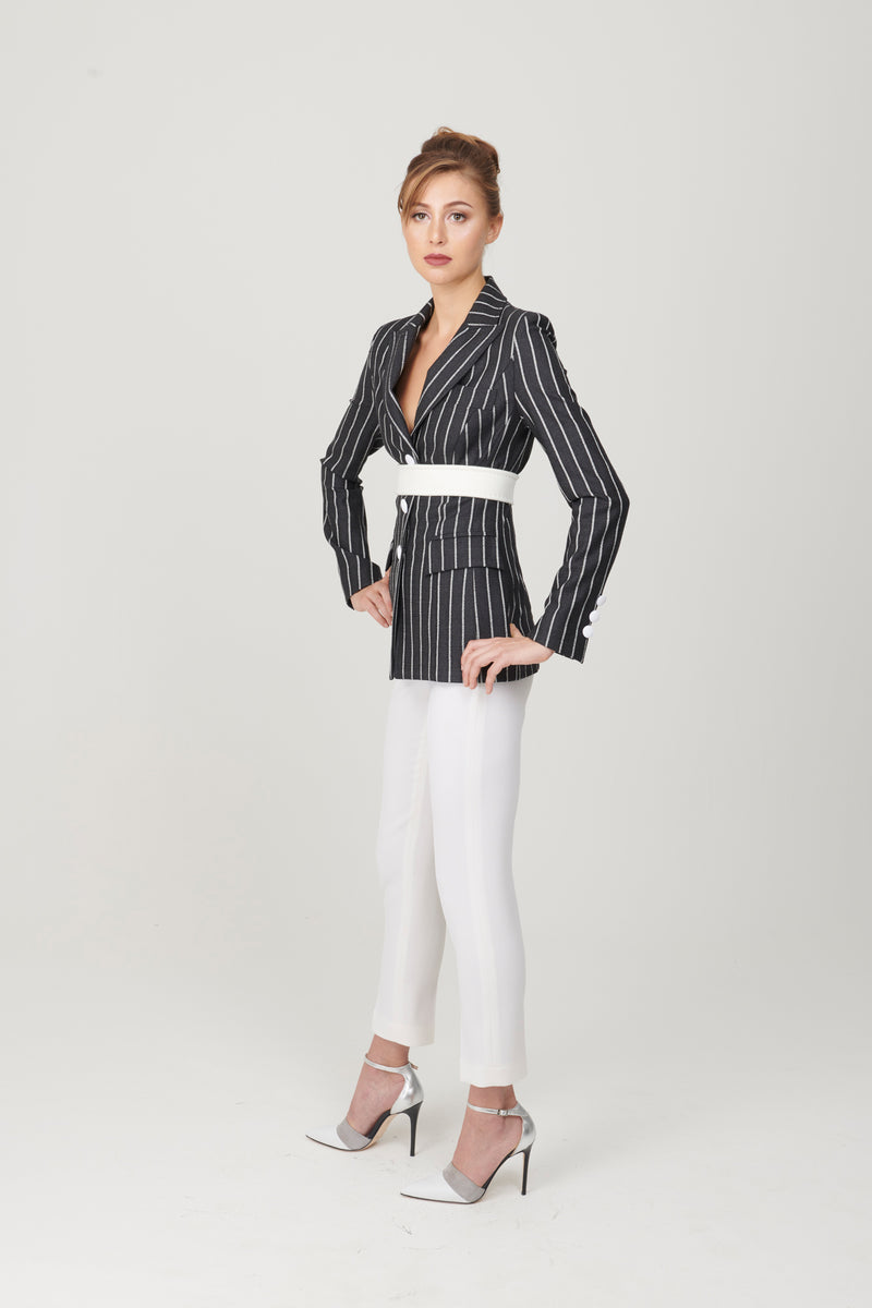 Pinstripe 3 Button Jacket - My Graphiti