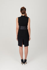 Double Crepe Dress with Beaded Lace Details - My Graphiti