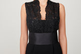 Double Crepe Dress with Beaded Lace Details - My Graphiti